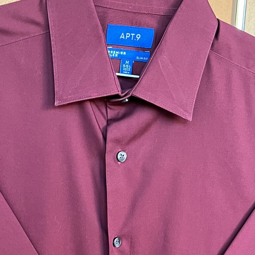 Men's Dress Shirt Dark Red  Size 15-15 1/2